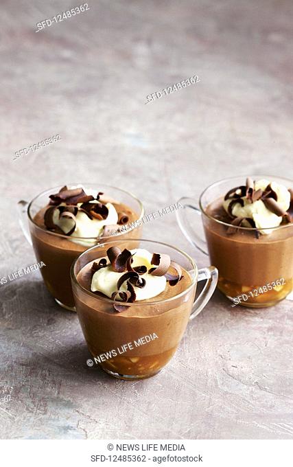 Chocolate mousse with salted peanut caramel