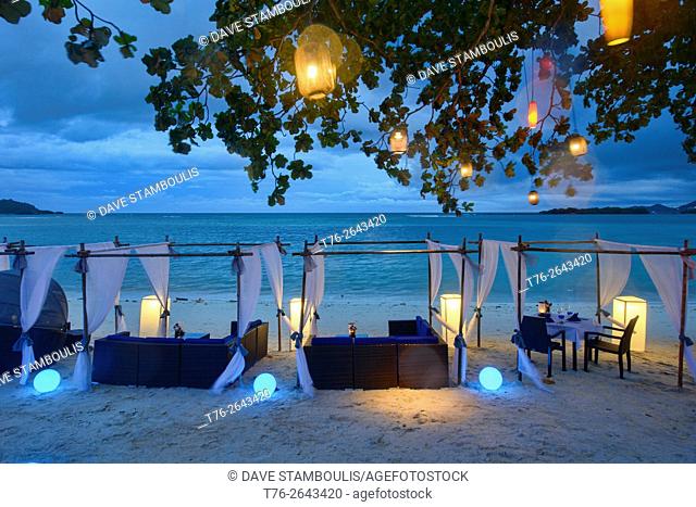 Romantic table by the sea on Koh Samui island, Thailand