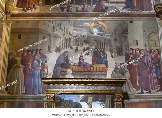 Frescoes on the Life of St Francis, by Domenico Ghirlandaio, Sassetti Chapel, Chiesa di Santa Trinita church Florence