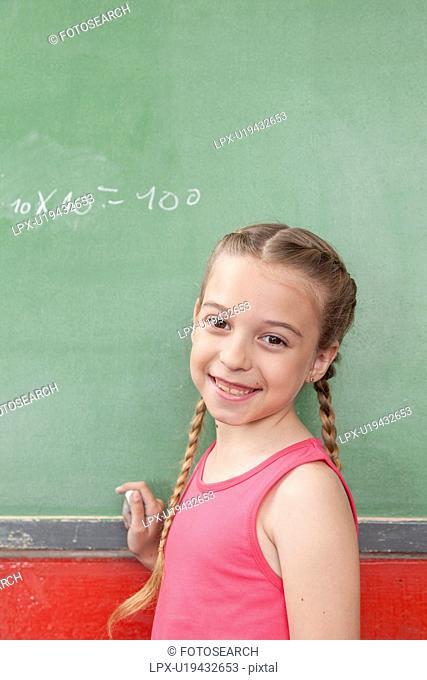Girl doing an excercise of math