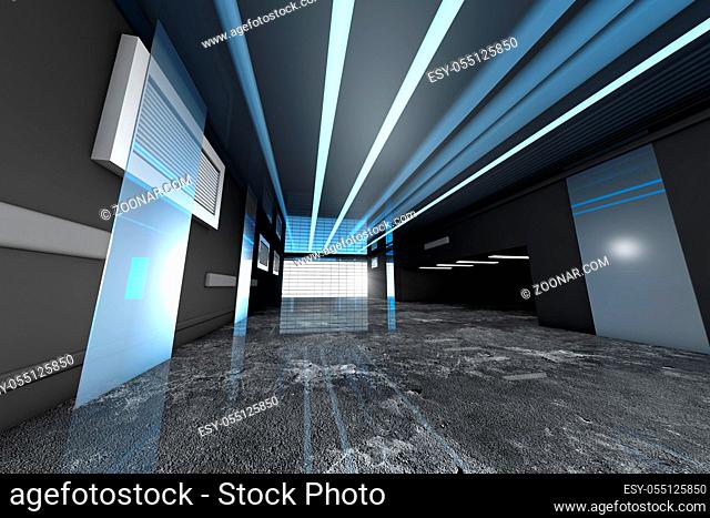 3D rendered Illustration of a industrial interior
