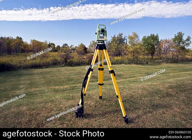 October surveying - instrument set in the field