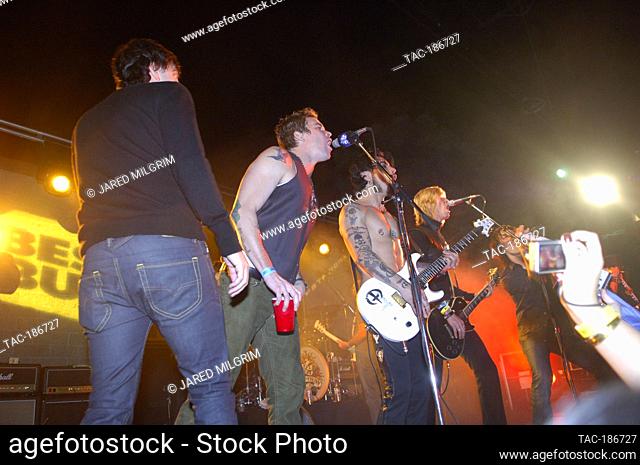 Donovan Leitch Jr., Mark McGrath, Dave Navarro, Duff McKagan and Billy Morrison of Camp Freddy performs at Launch of the New PLAYSTATION 3