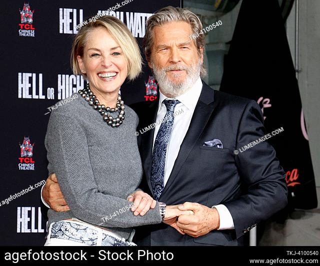 Sharon Stone and Jeff Bridges at Jeff Bridges Hand And Footprint Ceremony held at the TCL Chinese Theatre IMAX in Hollywood, USA on January 6, 2017