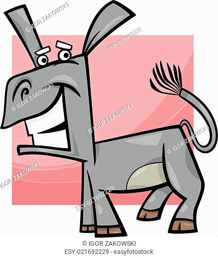 funny donkey cartoon illustration