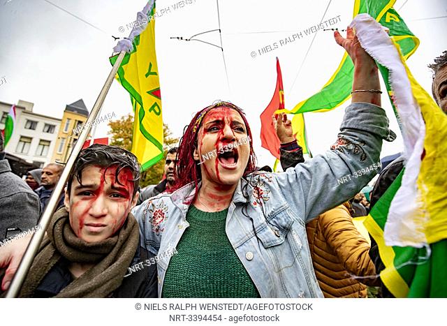 THE HAGUE - Kurds rally in The Netherlands as Turkey steps up military campaign in Syria