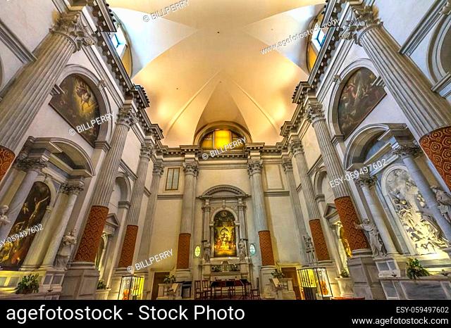 San Vidal Church Altar Basilica Venice Italy. Originally erected in 10th century and rebuilt in 1696