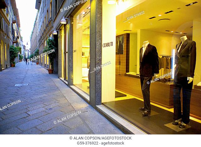 Italy. Lombardy. Milan. Quadrilatero Fashion Area. Via Della Spiga. Cerruti shop