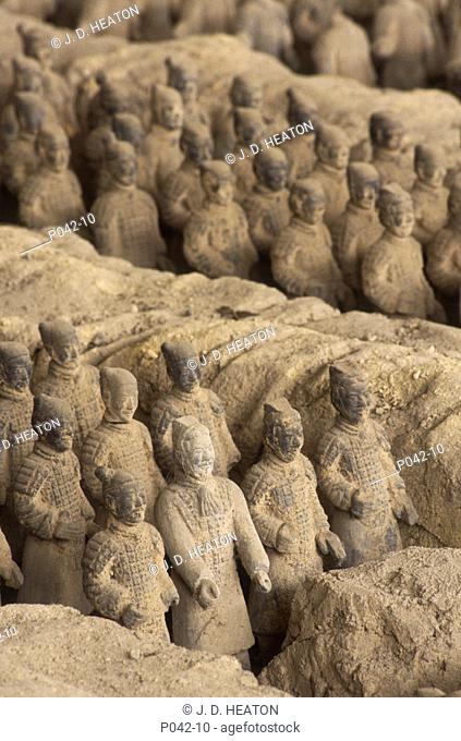 China. Shenzhen. Miniature terracota warriors