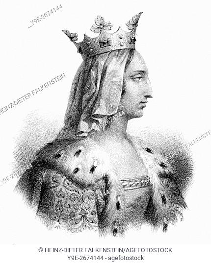 Blanche of Castile, Blanca de Castilla, Blanka von Kastilien, 1188-1252, Queen of France as the wife of Louis VIII