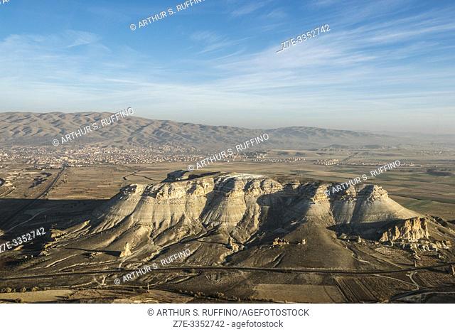 Landscape of Cappadocia, view from hot air balloon, Turkey