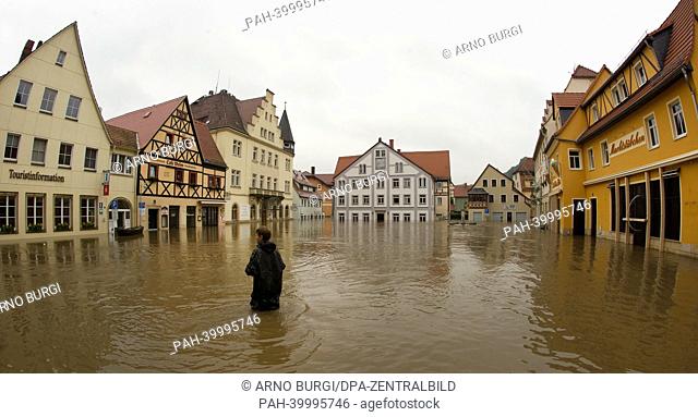 The flood waters along the Elbe River have reached Wehlen,  Germany, 04 June 2013. Heavy rains over the past days are causing serious flooding in Saxony and...