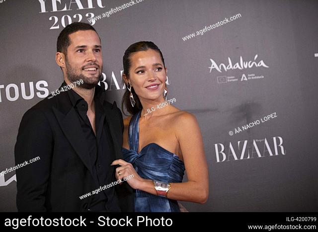 Rudy Fernandez and Helen Lindes attended the Harper's Bazaar Women Of The Year Awards 2023 Photocall at Cines Callao on November 16, 2023 in Madrid, Spain