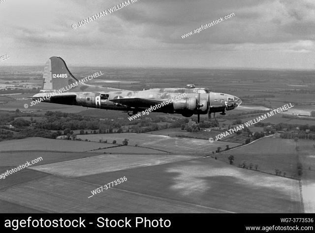 UK England -- 09 Jun 1943 -- The Boeing B-17 ""Memphis Belle"" is pictured on her way back to the United States after completing 25 missions from an airbase in...