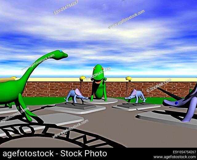 Freizeitpark mit Dinosauriern