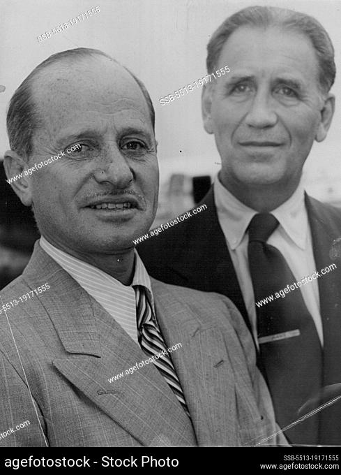 Tantas Skymaster From Japan - Arthur M. Loew (left) presid. of Loews International Corporation Distribution of M.G.M. Films.Gorton Hicks head of M.G.M