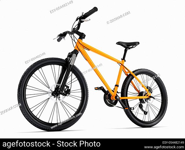3D Rendering Mountain Bike on a White Background