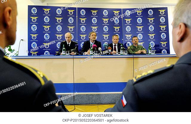 From left brigadier general Arne Heden, Czech Defence Minister Martin Stropnicky, Swedish Defence and Security Export Agency Ulf Hammarstrom and Director of...
