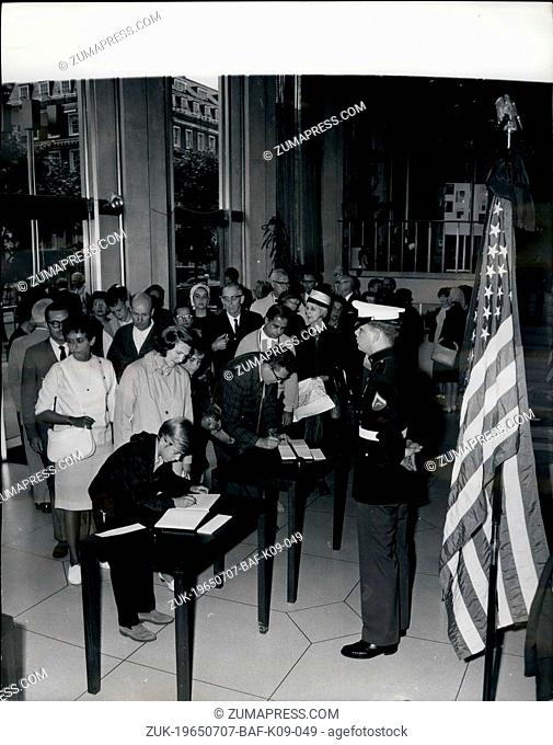 Jul. 07, 1965 - Death of Adlai Stevenson. Today's scenes at US Embassy. Mr. Adlai Stevenson, America ambassador to the united nations