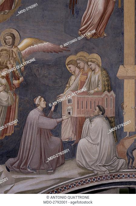 Last Judgement (Giudizio Universale), by Giotto, 1303-1305, 14th Century, fresco. Italy, Veneto, Padua, Scrovegni Chapel. After restoration picture