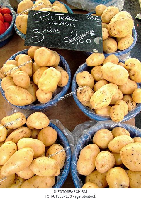 France, Lyon, Rhone-Alpes, Europe, downtown, City Market, potatoes