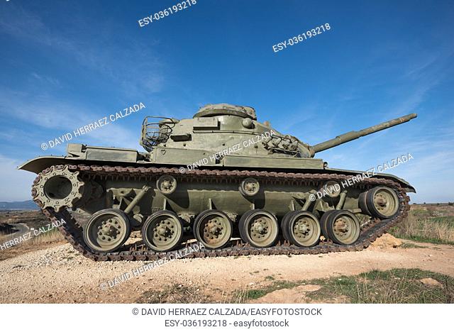 Spanish Army forces M60 patton tank on display in Burgos, Spain