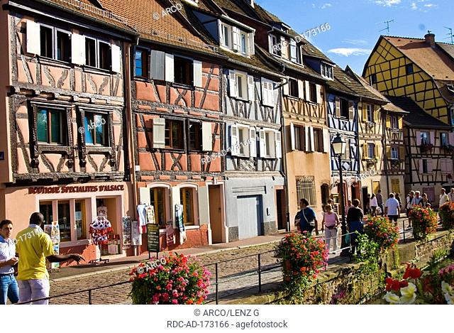 Half-timbered houses, little Venice, Colmar, Alsace, France, Petite Venise