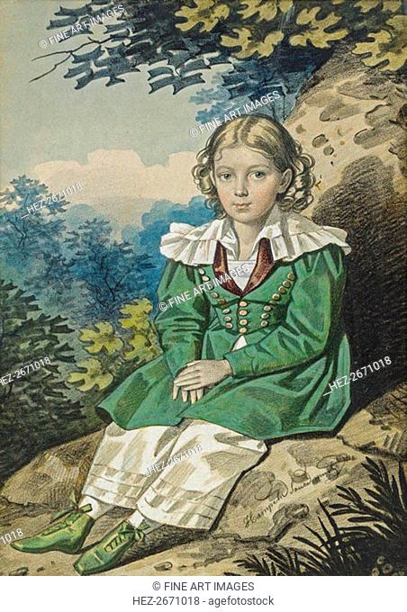 Portrait of the Sergey Petrovich Ushakov (1828-1894) as child, 1830s