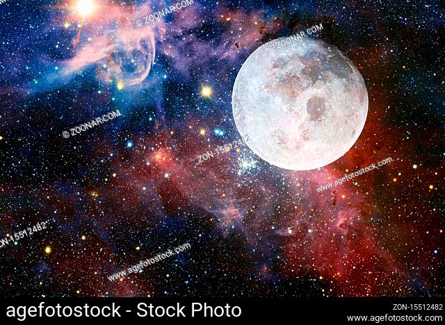 Moon. Solar system. Cosmos art. Elements of this image furnished by NASA