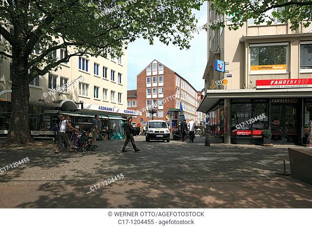 Germany, Kiel, Kiel Fjord, Baltic Sea, Schleswig-Holstein, Alter Markt, view to the Danish Street, business premises