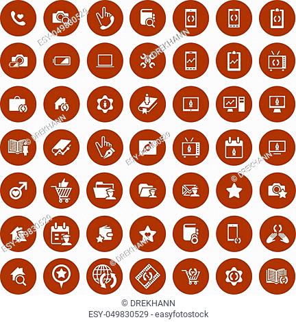 Set of 49 Universal Icons. Simple Flat Style. Business, internet, web design