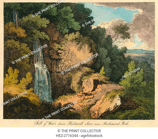 'Fall of Water down Hudswell Scar, near Richmond, York', 19th century? Creator: Unknown