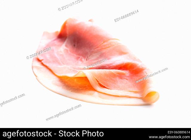 Sliced pork ham isolated on white background