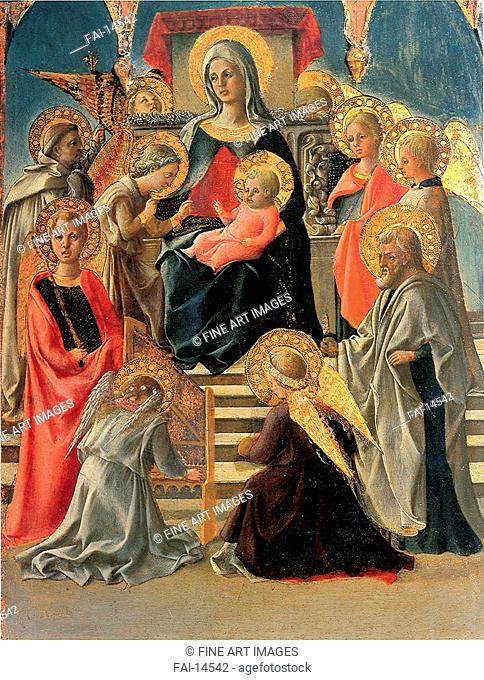 Madonna and Child Enthroned with Angels and Saints. Lippi, Filippo, Fra (1406-1469). Tempera on panel. Renaissance. 1430-1432