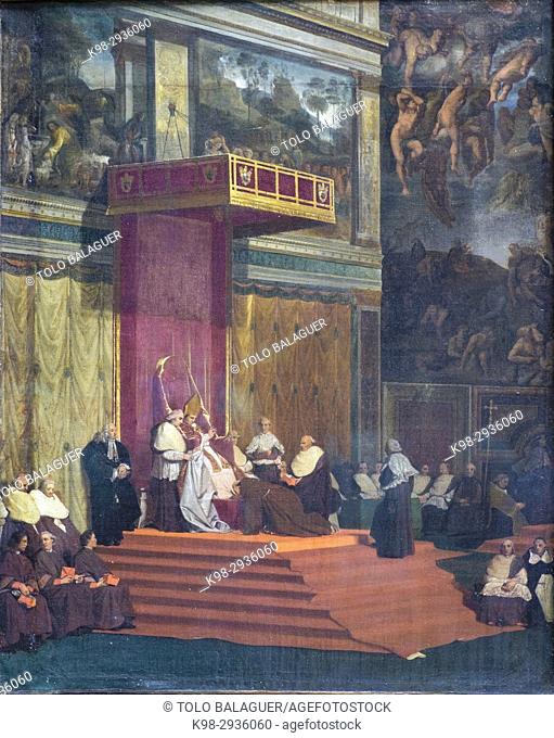 Pope Pius VII in the Sistine Chapel, Jean-auguste-dominique Ingres, Louvre Museum, Paris, France