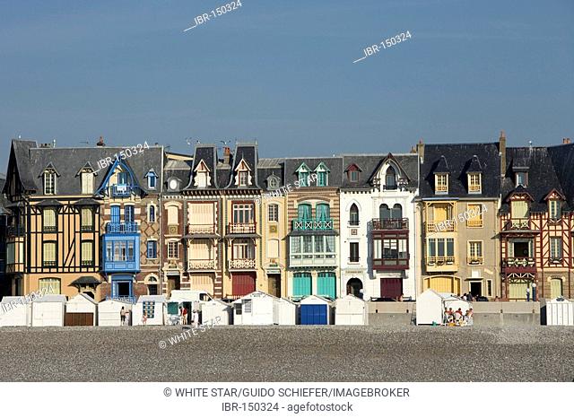 Picturesque houses at the seaside , Mers-les-Bains , Somme , Picardie , Frankreich , Europa