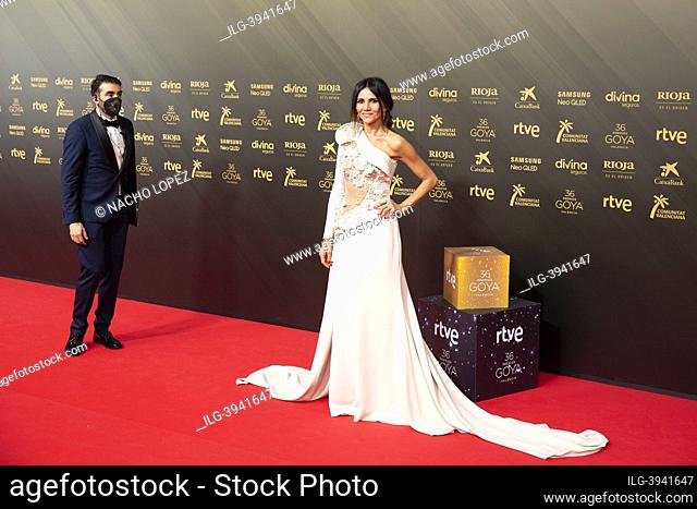Goya Toledo attends to Goya Cinema Awards 2022 red carpet at Palau de les Arts photocall on February 12, 2022 in Valencia, Spain
