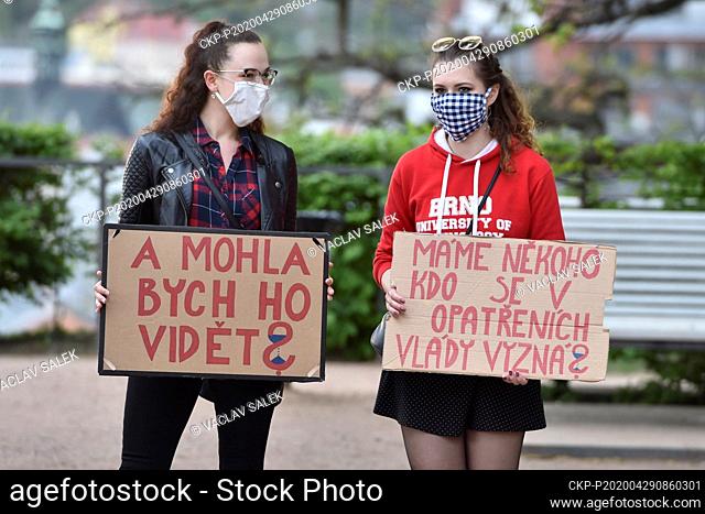 Hundreds of people met in Prague-Letna today, on Wednesday, April 29, 2020, to protest against the cabinet's steps and way of communication amid the coronavirus...