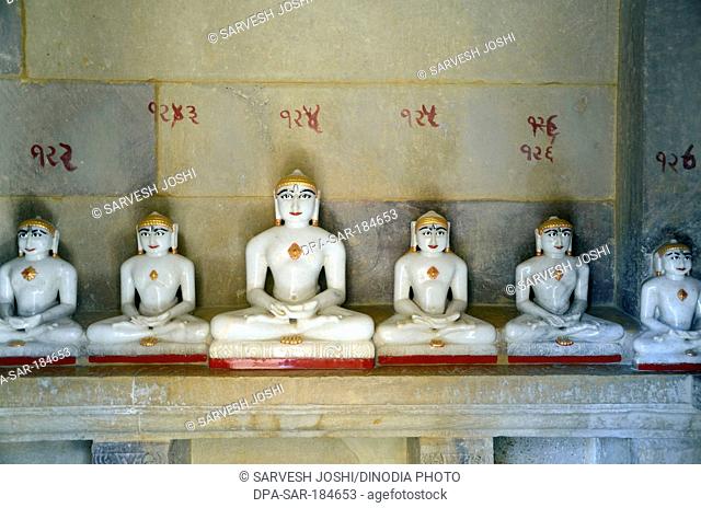 Jain tirthankar Marble idols in Jain temple at Jaisalmer Rajasthan India
