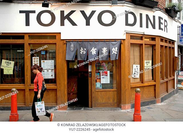 Japanese restaurant Tokyo Diner in London Chinatown at Newport Place, UK