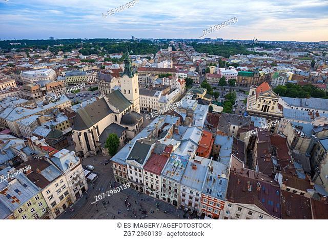 View over the old town of Lviv, Ukraine