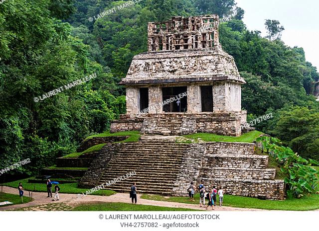 Temple of the Sun, Palenque Mayan Archaeological Site, Palenque, State of Chiapas, Mexico, North America