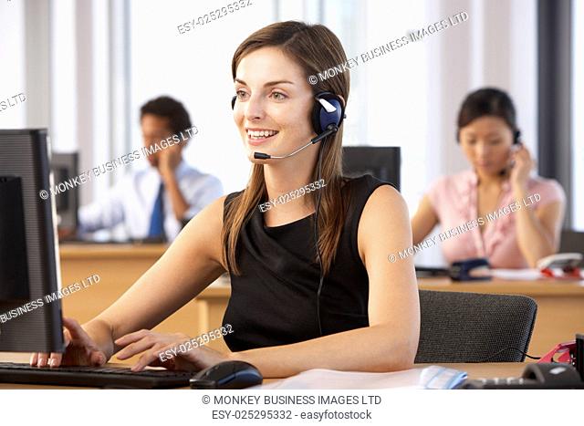 Friendly Customer Service Agent In Call Centre