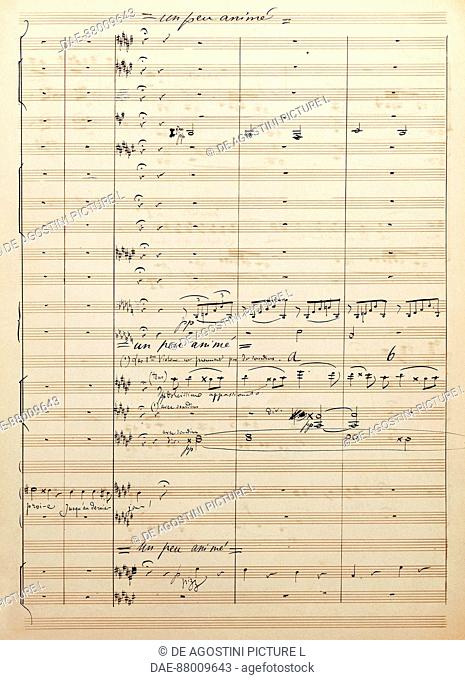 Handwritten score of Etienne Marcel, opera in four acts by Camille Saint Saens (1835-1921) from a libretto by Louis Gallet (1835-1898)