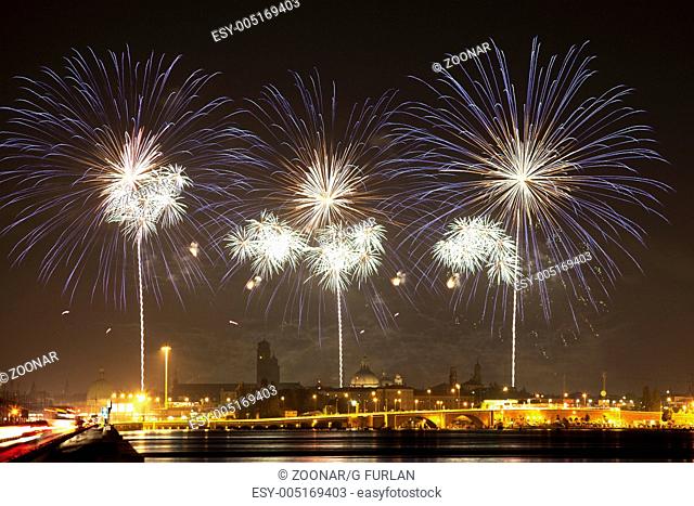 Firework celebration Redentore Venice, Italy