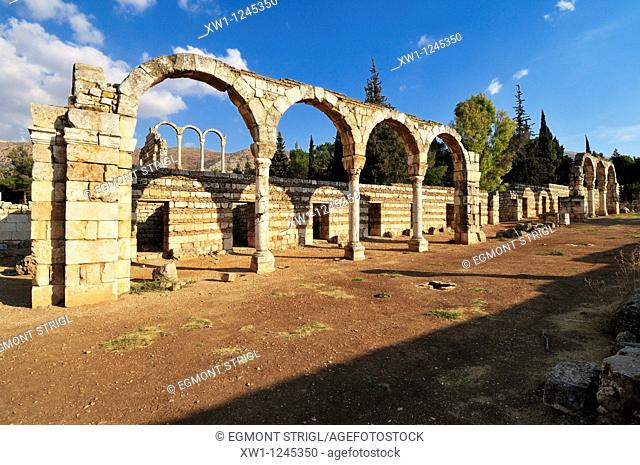 antique Umayyad ruins at the archeological site of Anjar, Aanjar, Unesco World Heritage Site, Bekaa Valley, Lebanon, Middle East, West Asia
