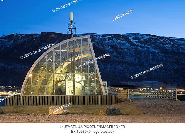 The old sealer Polstjerna, polar night, winter, Tromso, Troms, Norway