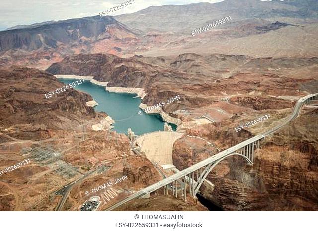 Hoover Dam taken from helicopter