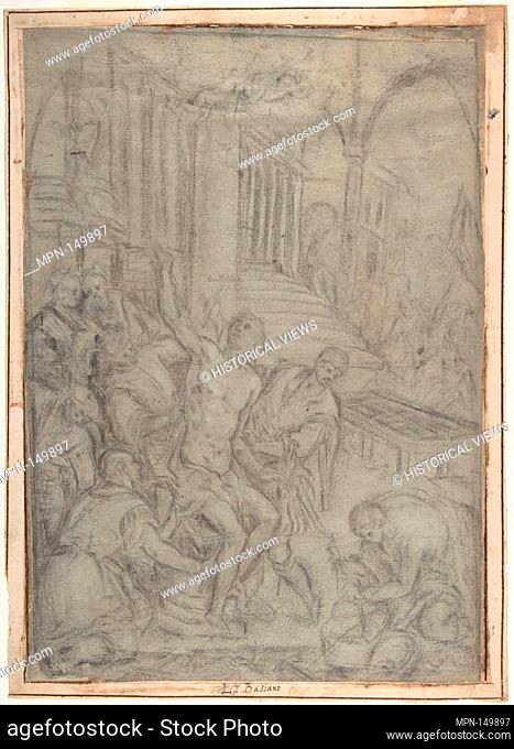 The Martyrdom of Saint Lawrence. Artist: Leandro Bassano (Italian, Bassano del Grappa 1557-1622 Venice); Date: 1557-1622; Medium: Black chalk