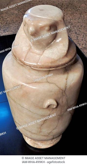 Canopic shaped urn 1st century AD Calcite alabaster